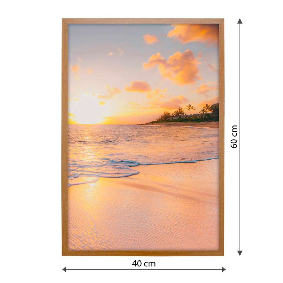 Quadro Natural Por do Sol sem Vidro Colorido 40x60 cm