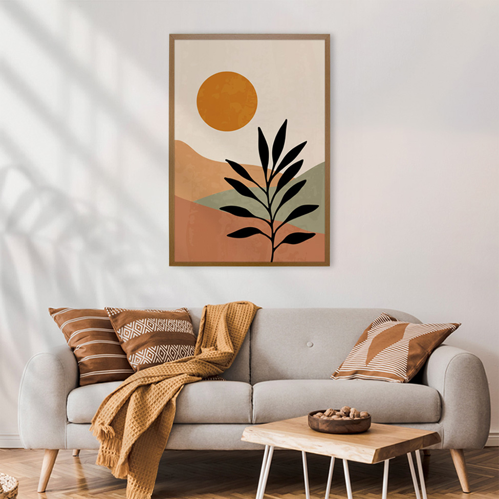 Quadro Natural Sol com Vidro Colorido 60x90 cm