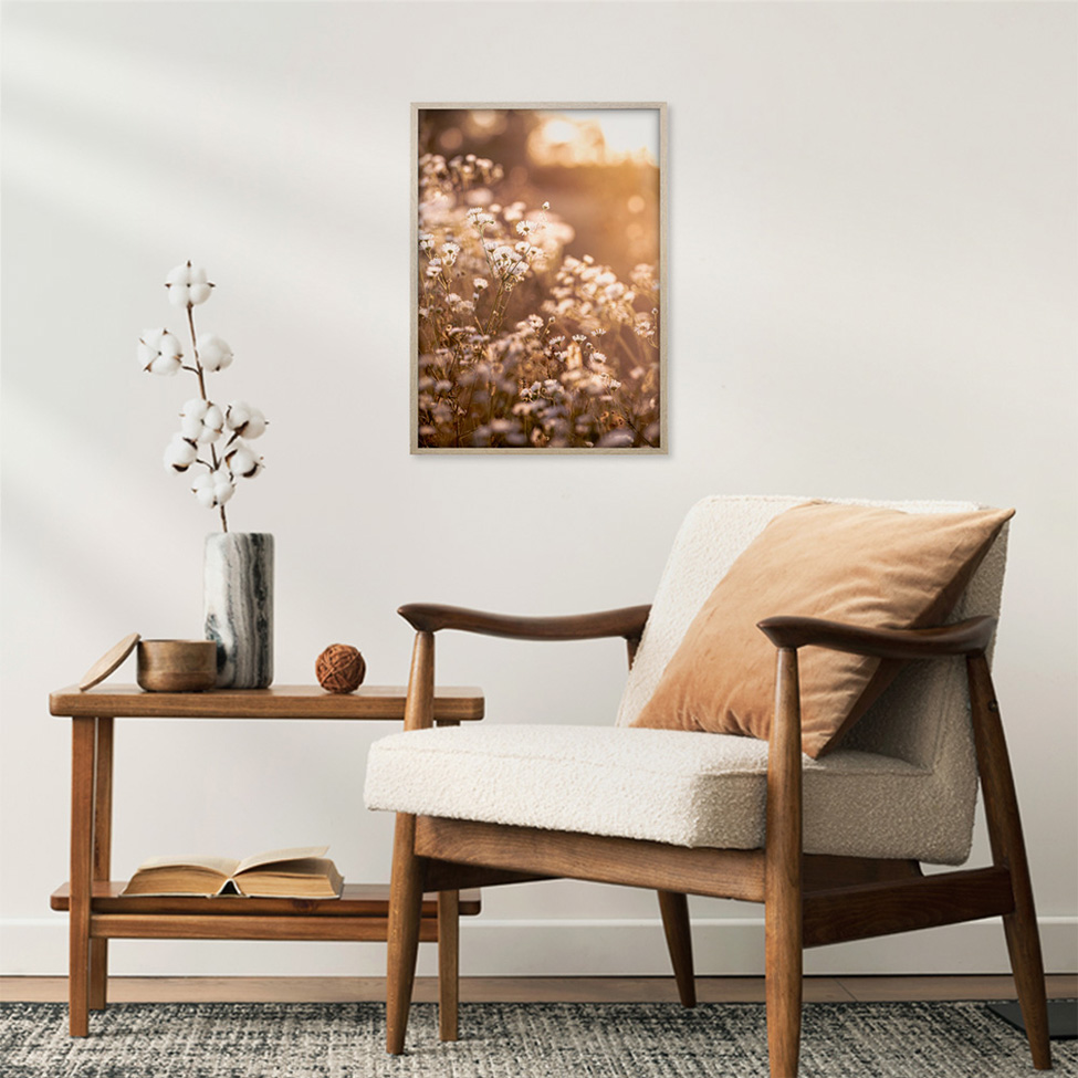 Quadro Romântico Flores II com Vidro Colorido 30x40 cm