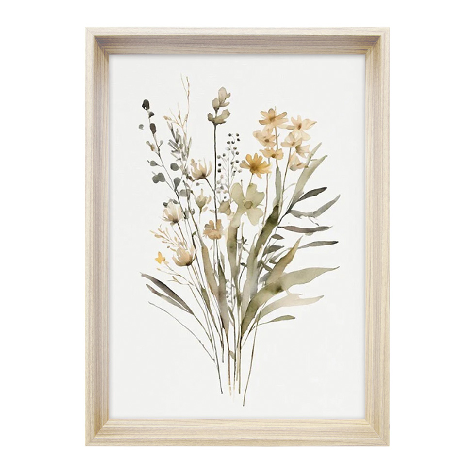 Quadro Romântico Flores do Campo II com Vidro Colorido 40x60 cm