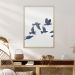 Quadro Romântico Pássaros I sem Vidro Branco e Azul 60x90 cm