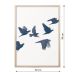 Quadro Romântico Pássaros II sem Vidro Branco e Azul 60x90 cm