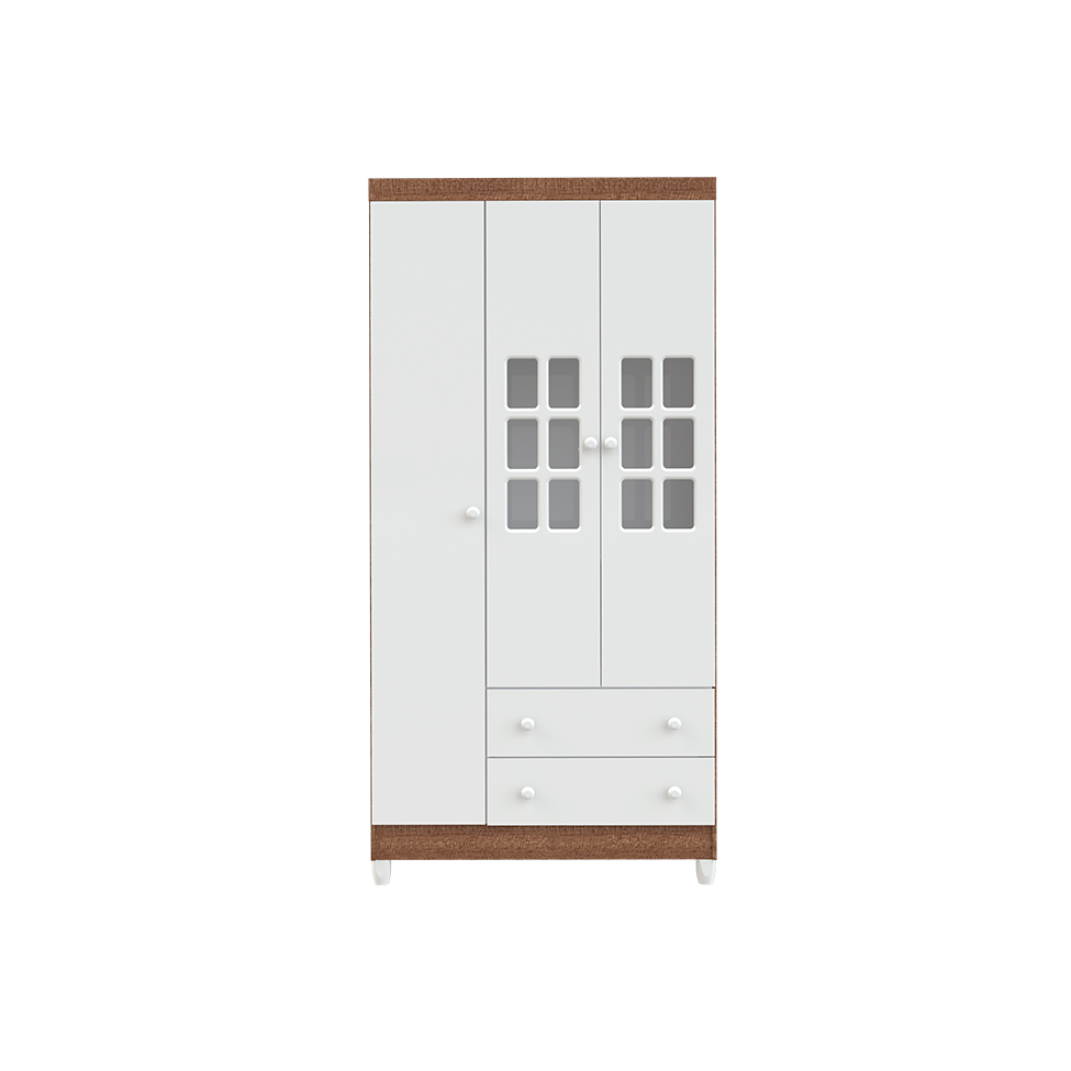 Quarto Infantil Maria 4 PT 5 GV Branco e Amadeirado