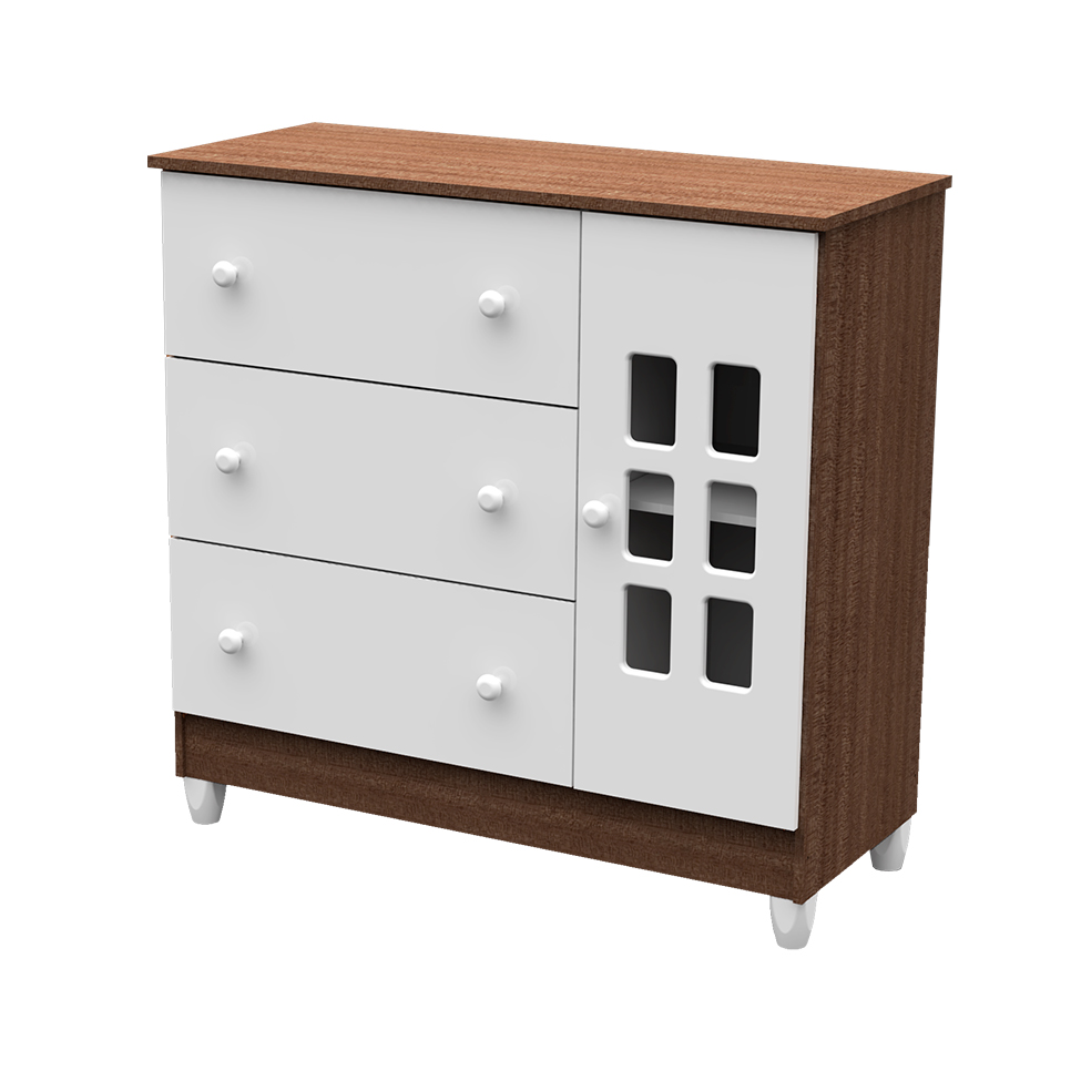 Quarto Infantil Maria 4 PT 5 GV Branco e Amadeirado