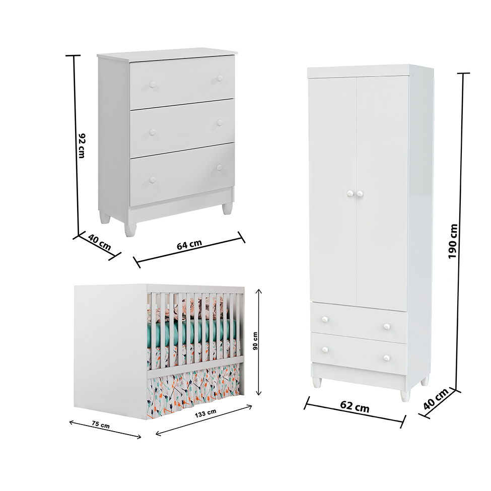Quarto Infantil Maria I 2 PT 5 GV Branco