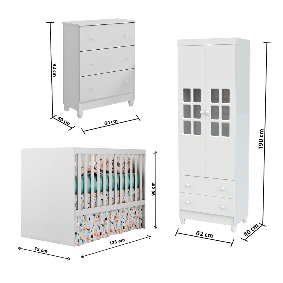 Quarto Infantil Maria II 2 PT 5 GV Branco