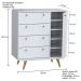 Quarto Infantil Retrô Plus com Guarda-Roupa 3 PT 3 GV Cômoda 1 PT 4 GV e Mesa de Cabeceira 1 GV Branco