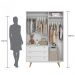 Quarto Infantil Retrô Plus com Guarda-Roupa 3 PT 3 GV Cômoda 1 PT 4 GV e Mesa de Cabeceira 1 GV Branco