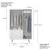 Quarto Solteiro Retrô Plus com Guarda-Roupa 3 PT 3 GV Cômoda 4 GV e Mesa de Cabeceira 1 GV Branco