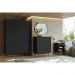 Quarto Solteiro Retrô Plus com Guarda-Roupa 3 PT 3 GV Cômoda 4 GV e Mesa de Cabeceira 1 GV Preto