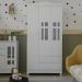 Quarto de Bebê Ariel II Berço Guarda-Roupa Cômoda Branco Infantil