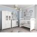Quarto de Bebê Ariel II Berço Guarda-Roupa Cômoda Branco Infantil