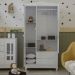 Quarto de Bebê Ariel II Berço Guarda-Roupa Cômoda Branco Infantil