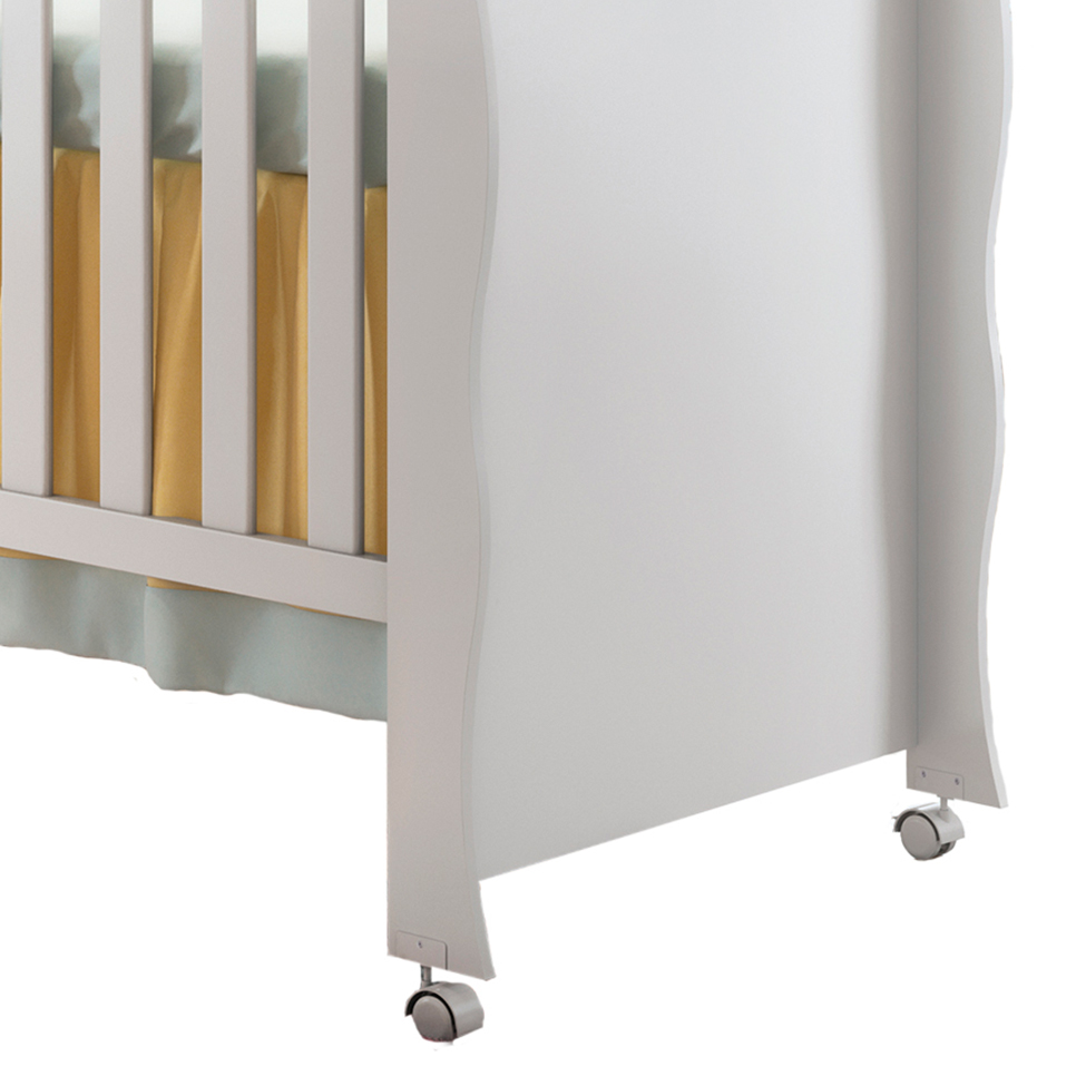 Quarto de Bebê Ariel II Berço Guarda-Roupa Cômoda Branco Infantil