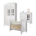 Quarto de Bebê Ariel II Berço Guarda-Roupa Cômoda Branco Infantil