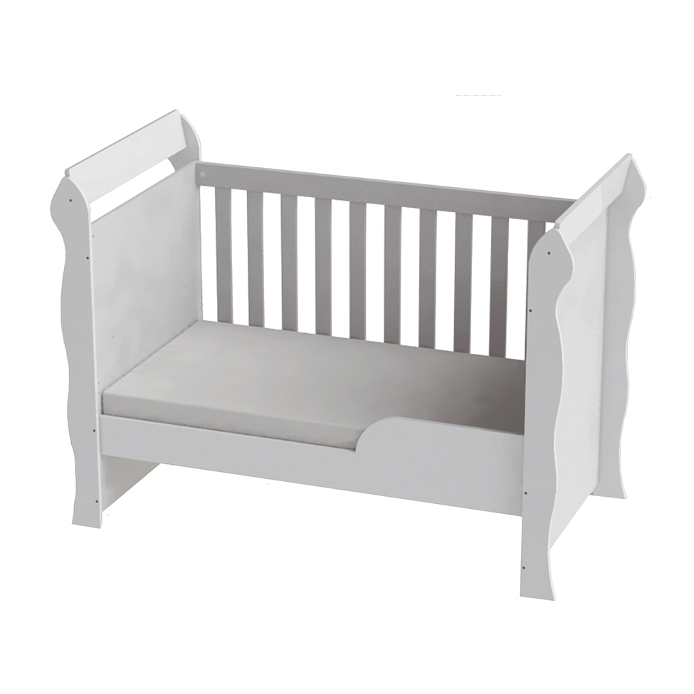 Quarto de Bebê Ariel II Berço Guarda-Roupa Cômoda Branco Infantil