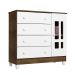 Quarto de Bebê Ariel IV Berço Guarda-Roupa Cômoda Branco e Marrom Infantil