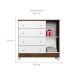 Quarto de Bebê Ariel IV Berço Guarda-Roupa Cômoda Branco e Marrom Infantil