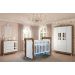Quarto de Bebê Ariel IV Berço Guarda-Roupa Cômoda Branco e Marrom Infantil