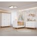 Quarto de Bebê Biscoito com Berço Minicama, Guarda-Roupa 4 PT 4 GV e Cômoda 6 GV Branco e Nature