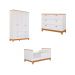Quarto de Bebê Biscoito com Berço Minicama, Guarda-Roupa 4 PT 4 GV e Cômoda 6 GV Branco e Nature