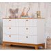 Quarto de Bebê Biscoito com Berço Minicama, Guarda-Roupa 4 PT 4 GV e Cômoda 6 GV Branco e Nature