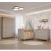 Quarto de Bebê Biscoito com Berço Minicama, Guarda-Roupa 4 PT 4 GV e Cômoda 6 GV Fendi e Nature