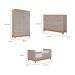 Quarto de Bebê Biscoito com Berço Minicama, Guarda-Roupa 4 PT 4 GV e Cômoda 6 GV Fendi e Nature