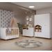 Quarto de Bebê Candy com Berço, Guarda-Roupa 4 PT 4 GV e Cômoda 1 PT 3 GV Branco e Nature