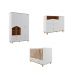Quarto de Bebê Candy com Berço, Guarda-Roupa 4 PT 4 GV e Cômoda 1 PT 3 GV Branco e Nature