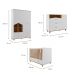 Quarto de Bebê Candy com Berço, Guarda-Roupa 4 PT 4 GV e Cômoda 1 PT 3 GV Branco e Nature