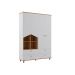 Quarto de Bebê Candy com Berço, Guarda-Roupa 4 PT 4 GV e Cômoda 1 PT 3 GV Branco e Nature