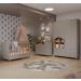 Quarto de Bebê Candy com Berço, Guarda-Roupa 4 PT 4 GV e Cômoda 1 PT 3 GV Fendi e Nature