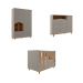 Quarto de Bebê Candy com Berço, Guarda-Roupa 4 PT 4 GV e Cômoda 1 PT 3 GV Fendi e Nature