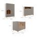 Quarto de Bebê Candy com Berço, Guarda-Roupa 4 PT 4 GV e Cômoda 1 PT 3 GV Fendi e Nature