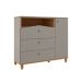 Quarto de Bebê Candy com Berço, Guarda-Roupa 4 PT 4 GV e Cômoda 1 PT 3 GV Fendi e Nature