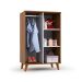 Quarto de Bebê Encanto com Berço 66 cm, Cômoda 4 GV e 2 Cômodas 2 PT Nogal  e Branco