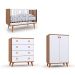 Quarto de Bebê Encanto com Berço 66 cm, Cômoda 4 GV e Cômoda 2 PT Nogal e Branco