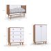 Quarto de Bebê Encanto com Berço 66 cm, Cômoda 4 GV e Cômoda 2 PT Nogal e Branco