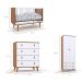 Quarto de Bebê Encanto com Berço 66 cm, Cômoda 4 GV e Guarda-Roupa 2 PT e 2 GV Nogal e Branco