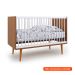 Quarto de Bebê Encanto com Berço 66 cm, Cômoda 4 GV e Guarda-Roupa 2 PT e 2 GV Nogal e Branco
