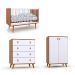 Quarto de Bebê Encanto com Berço 76 cm, Cômoda 4 GV e Cômoda 2 PT Nogal e Branco