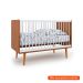 Quarto de Bebê Encanto com Berço 76 cm, Cômoda 4 GV e Guarda-Roupa 2 PT e 2 GV Nogal e Branco