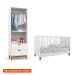 Quarto de Bebê Magia com Berço, Guarda-Roupa e Cômoda 2 Portas 5 Gavetas Branco e Amadeirado