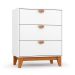 Quarto de Bebê Magia com Berço, Guarda-Roupa e Cômoda 2 Portas 5 Gavetas Branco e Amadeirado