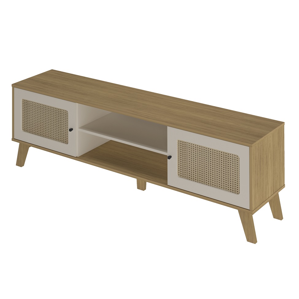 Rack Charlotte 2 PT Carvalho e Off White 180 cm