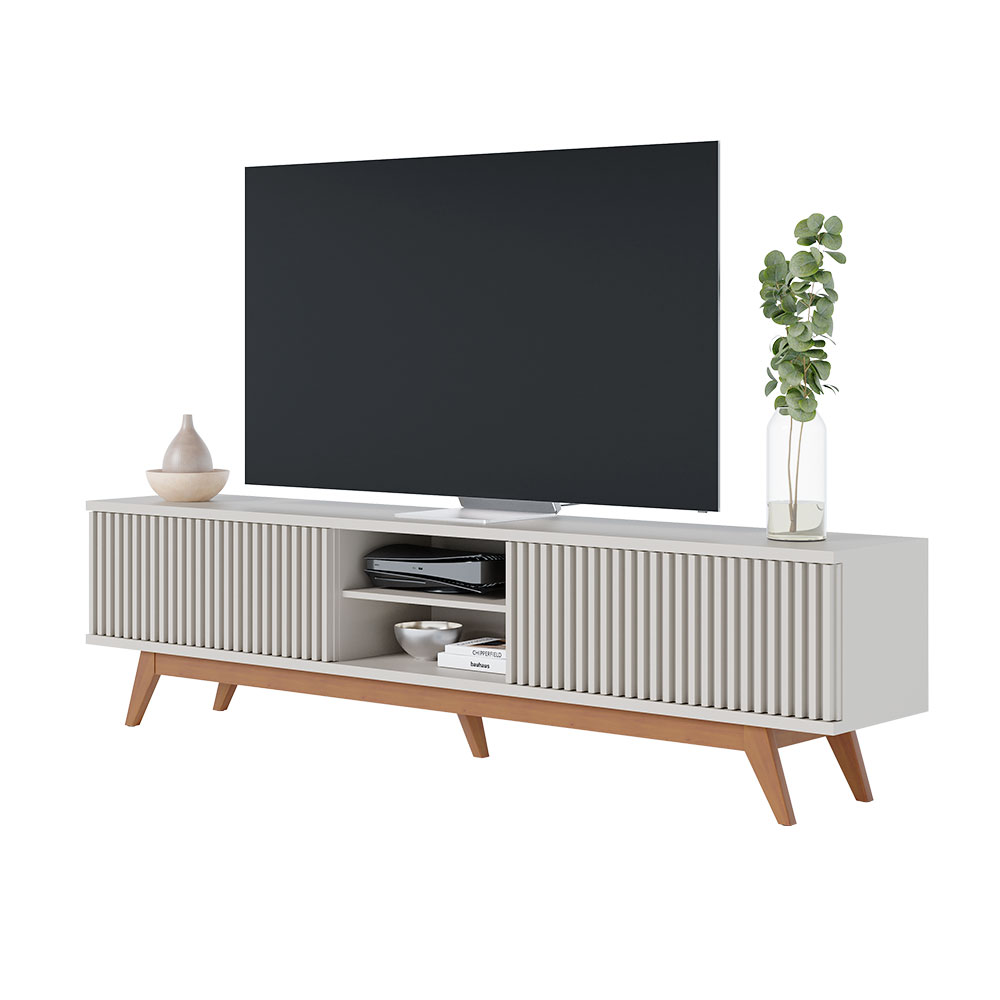 Rack Fortaleza Off White e Freijó 218 cm