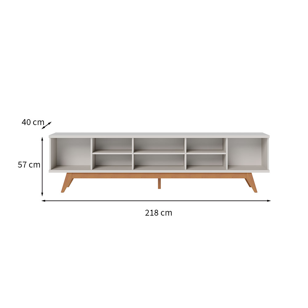 Rack Fortaleza Off White e Freijó 218 cm