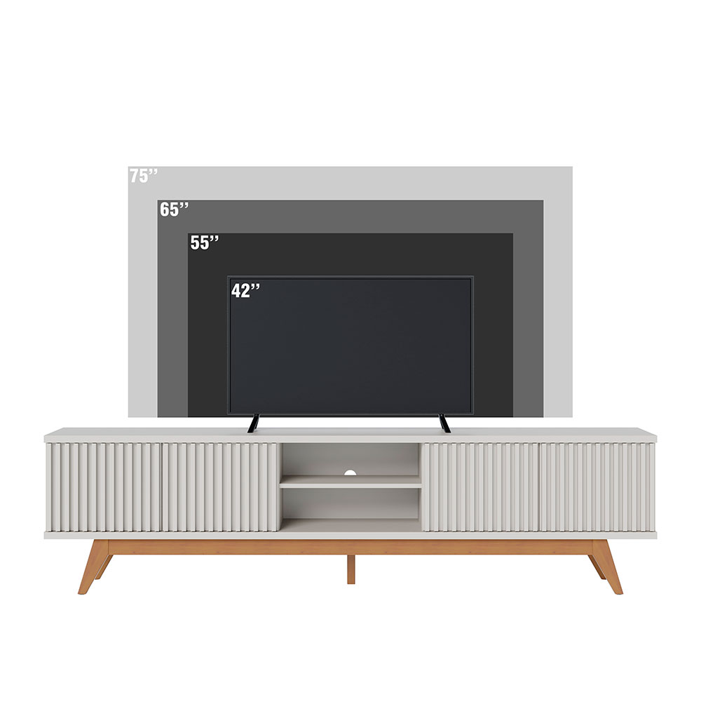 Rack Fortaleza Off White e Freijó 218 cm