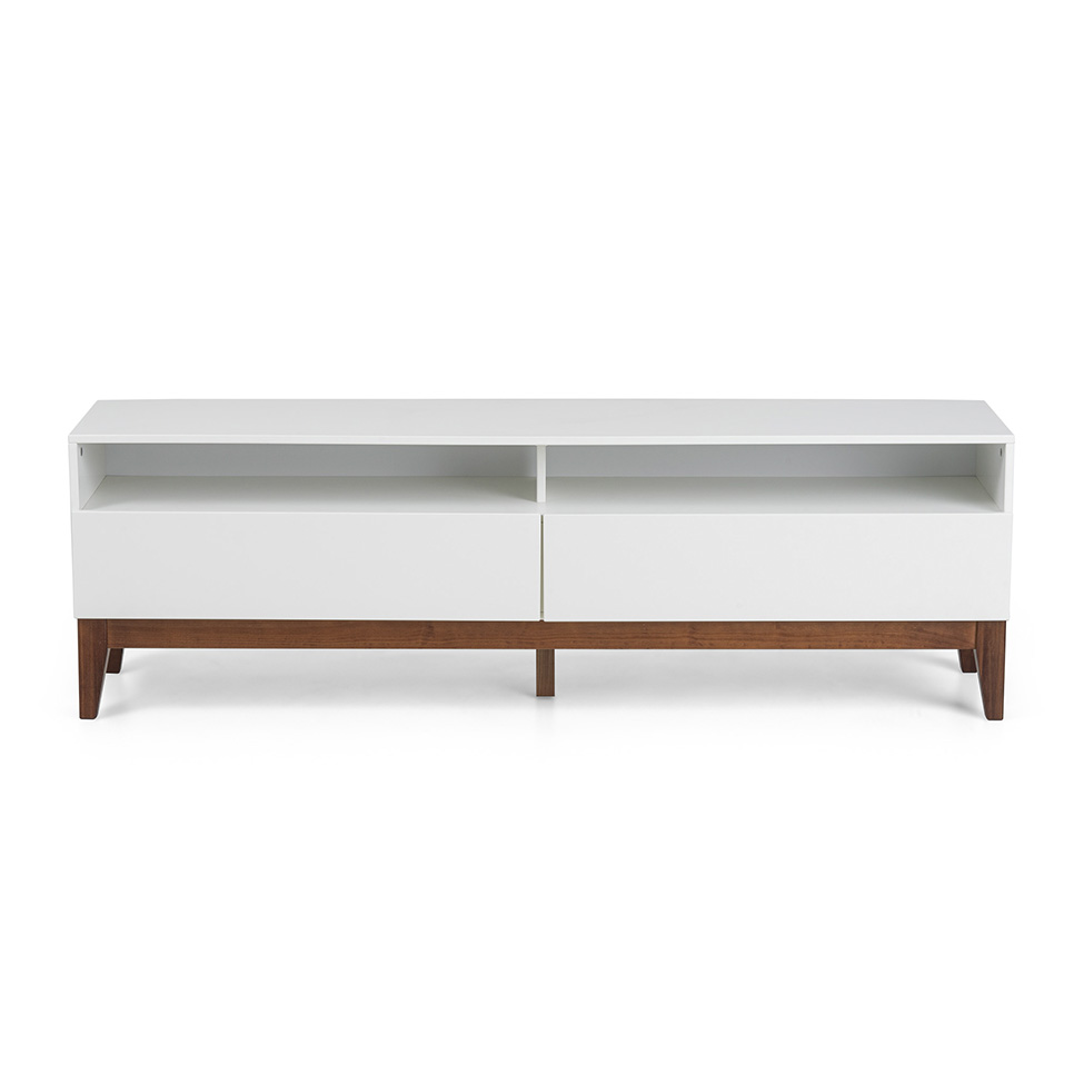 Rack Fresh 2 Gavetas Branco e Imbuia